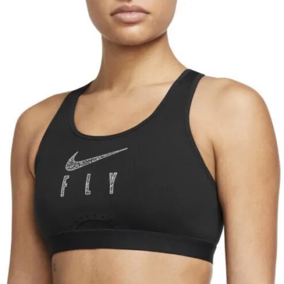 Nike Swoosh FLY Non-Padded Sports Bra DQ5033-010 Black Size XXL Cup Size A-B - Picture 6 of 15